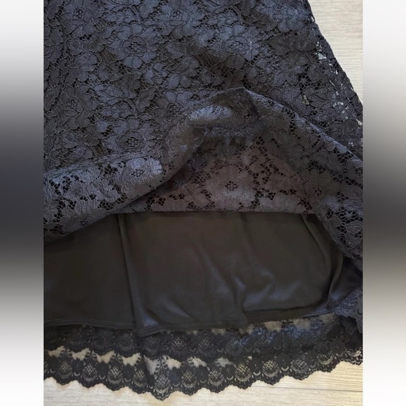Wallis Black Lace Dress Women Sz 16 EUR 48 UK 20 ALine Party Grunge Classy Event - Picture 3 of 10